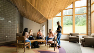 Photo of a group of Ϲ students in a dorm common area